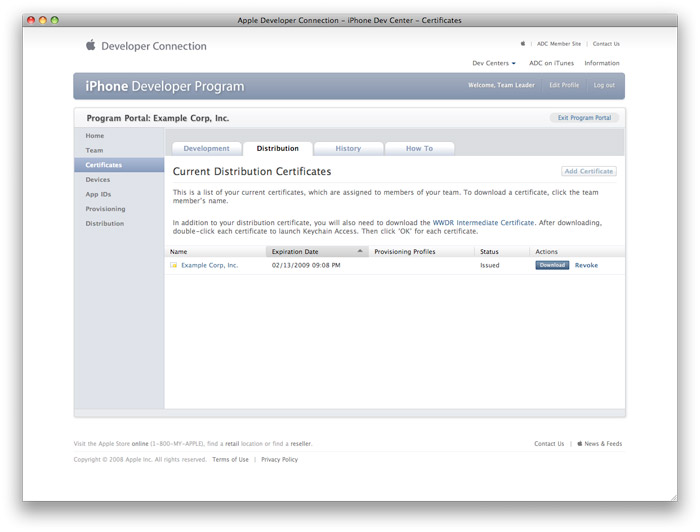 Current Distribution Certificates