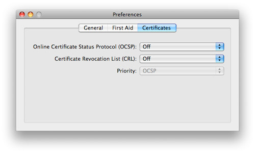 OCSP Preferences