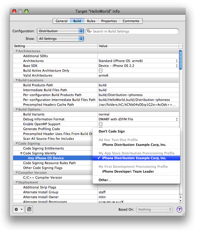 Set the 'Configuration' to 'Distribution'